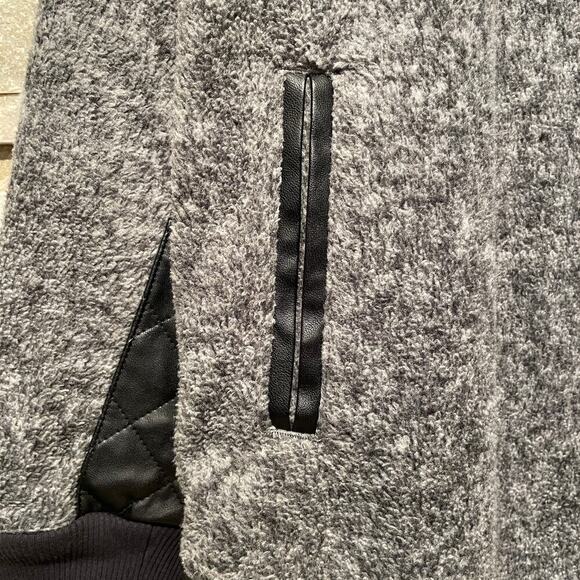 Abercrombie & Fitch Sherpa Pullover | Faux Leather Quilted Snap Fleece Top NWOT - Picture 8 of 9
